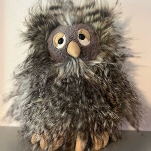 Jellycat Fluffy Owl Plush Toy - Gray and Brown Orlando Owl